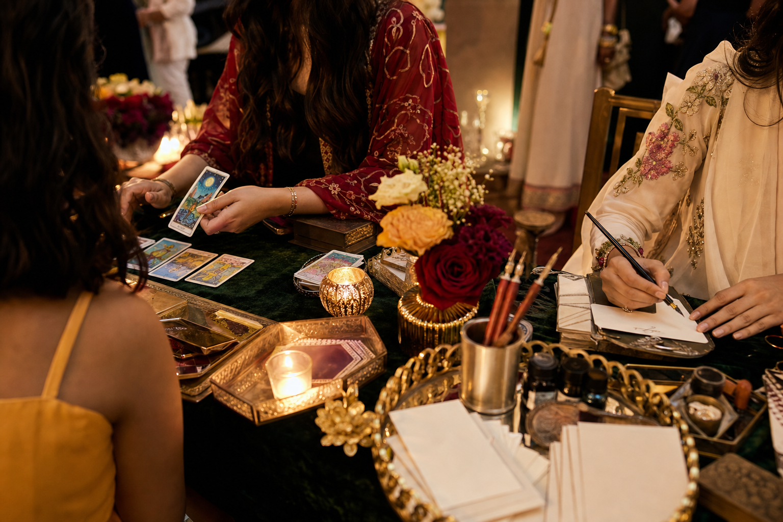 Interactive tarot and calligraphy pop-up counter
